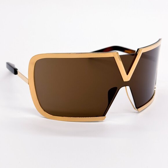 NEW VALENTINO V-ROMASK VLS-120B UNISEX BROWN TITANIUM SUNGLASSES VALENTINO main image 4